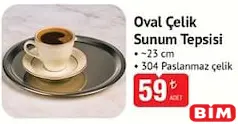 OVAL ÇELİK SUNUM TEPSİSİ 23 CM